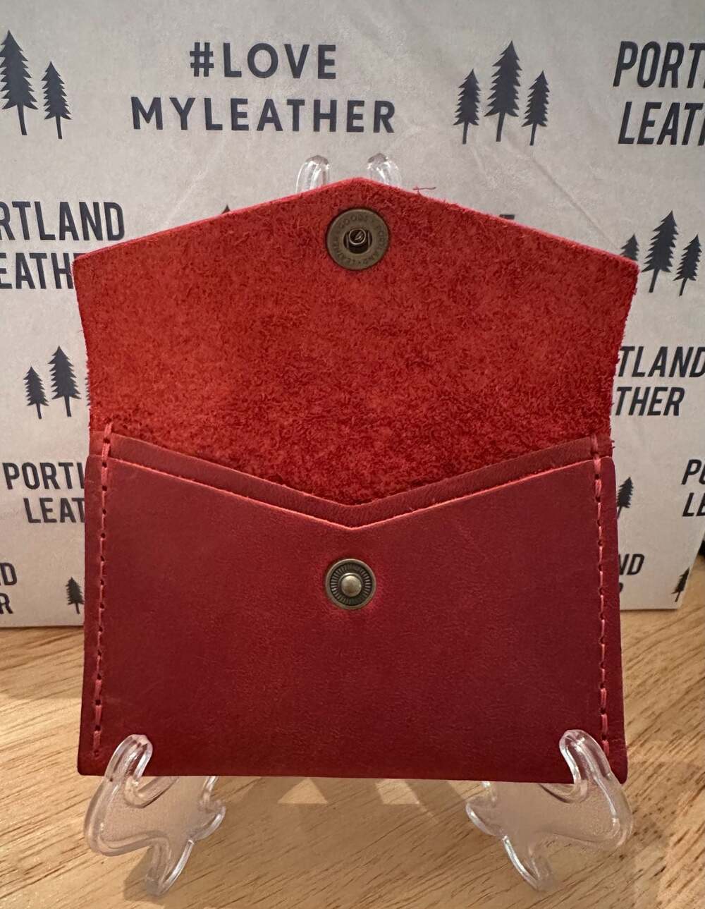 Portland Leather Goods Mini Envelope Wallet in Phoenix Leather Card Holder - Picture 2 of 5